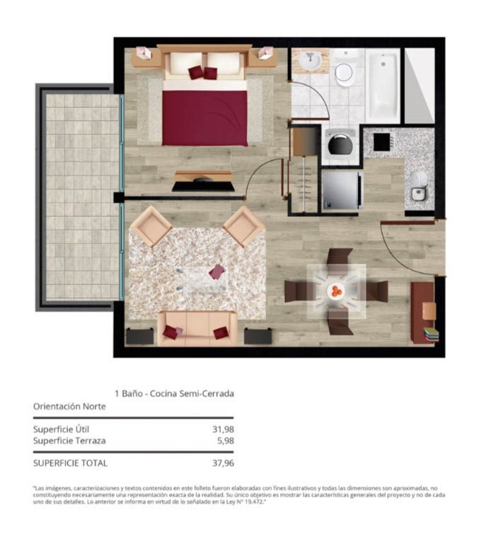 Imagen de Venta Departamento en San Miguel - CERCANO A NOVENA AVENIDA CON SEGUNDA TRANSVERSAL - 32 m² - 1D - 1B (Cod. 38646)