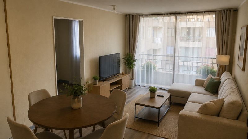 Imagen de Arriendo Departamento en Ñuñoa - DEPARTAMENTO EN ARRIENDO DE 3 DORM - 2 BAÑOS EN METRO ÑUBLE - 55 m² - 3D - 2B (Cod. 4166)